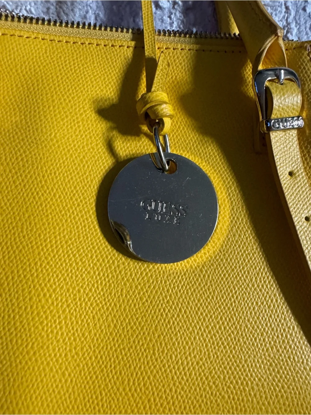 GUESS Yellow Dome Satchel with Top Handles - Picture 4 of 7